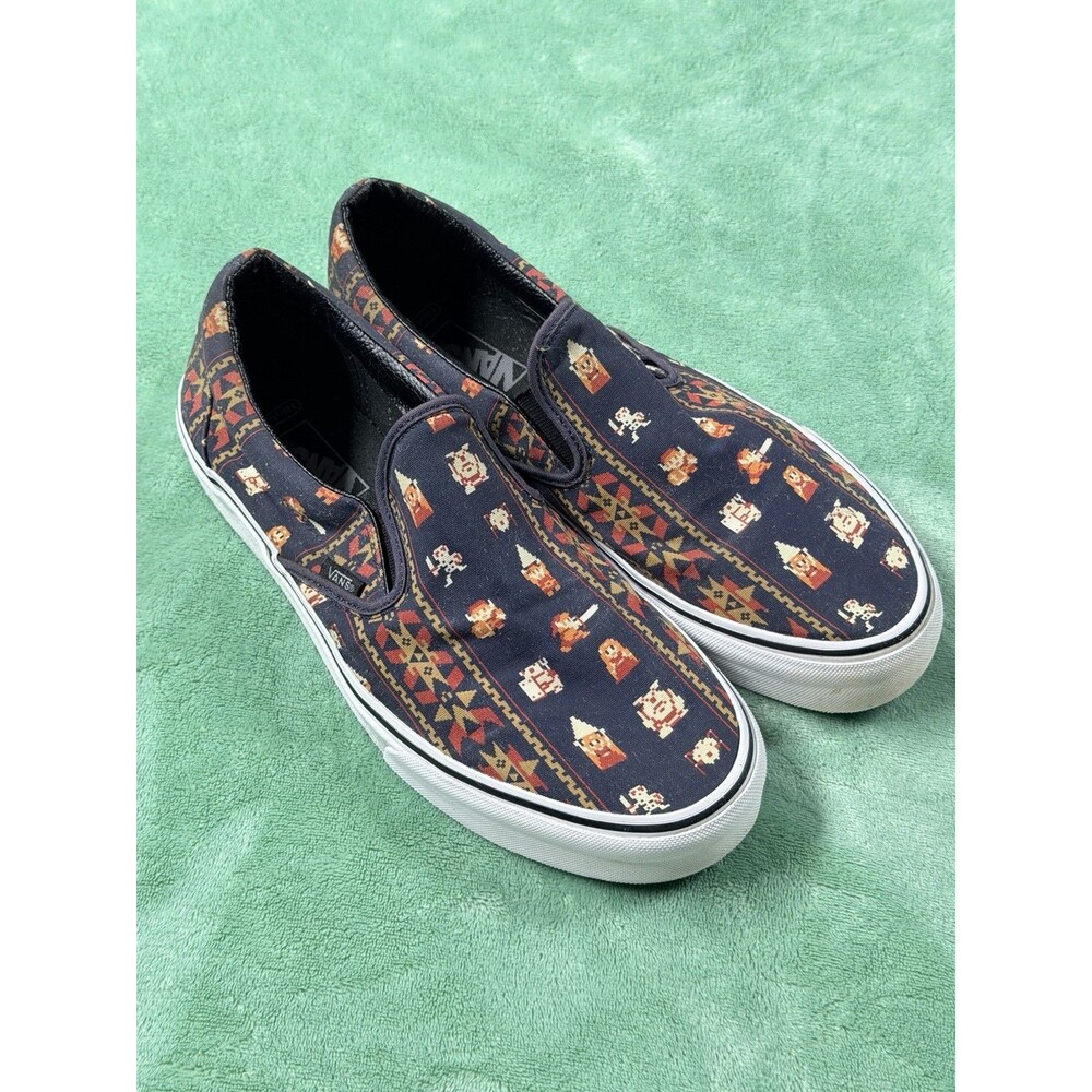 Vans x Nintendo Classic Slip-On Zelda Parisian Night Size 11.5 Rare 2016 8-Bit